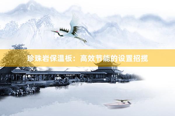 珍珠岩保温板：高效节能的设置招揽